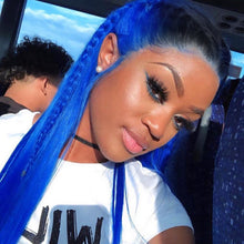 Load image into Gallery viewer, Ombre 1B/Blue Bob Lace Front Wig