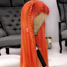 Load image into Gallery viewer, Orange Straight Lace Front Wig