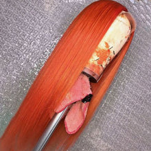 Load image into Gallery viewer, Orange Straight Lace Front Wig