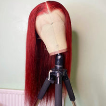 Load image into Gallery viewer, Red Straight Lace Front Wig