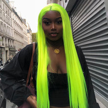 Load image into Gallery viewer, Green Straight Lace Front Wig