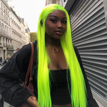 Load image into Gallery viewer, Green Straight Lace Front Wig