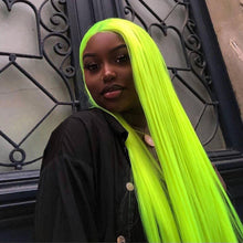 Load image into Gallery viewer, Green Straight Lace Front Wig