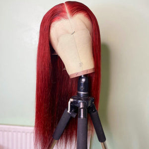 Red Straight Lace Front Wig