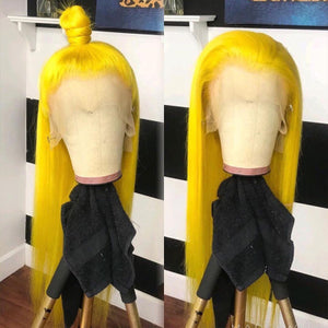 Yellow Straight Lace Front Wig