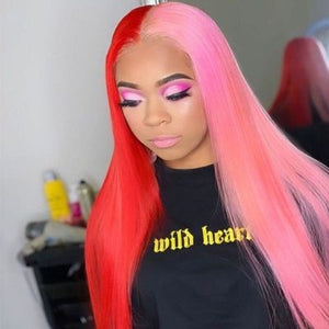 Pink and Red Lace Front Wig